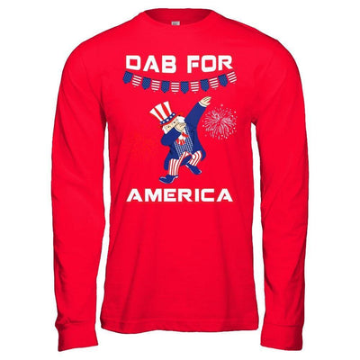 Funny Dabbing Uncle Independence Day 4Th Of July-T-Shirt & Hoodie-Long Sleeve T-Shirt-Red