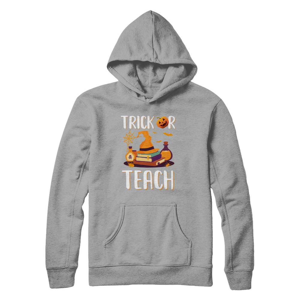 Trick Or Teach Halloween Gift Costume For Teacher-T-Shirt & Hoodie-Pullover Hoodie-Light Steel