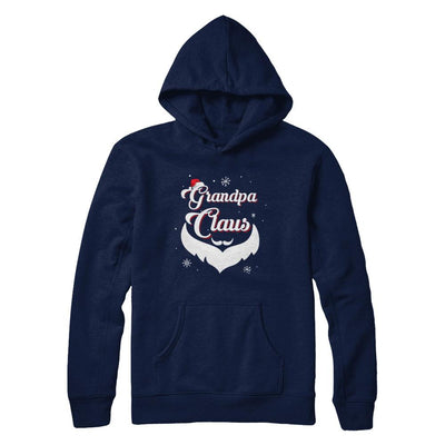 Santa Beard Matching Christmas Pajamas Grandpa Claus-T-Shirt & Sweatshirt-Pullover Hoodie-Navy