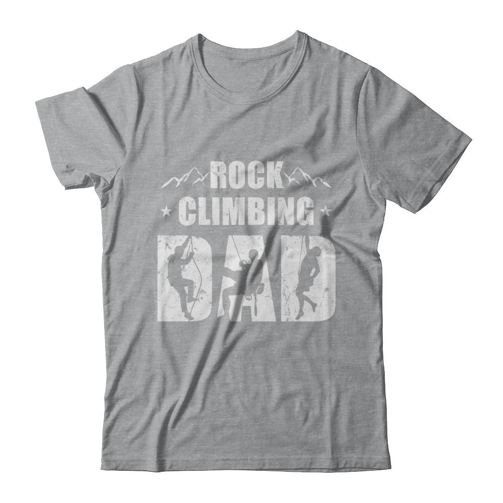 Rock Climbing Dad Distressed Mountain Climber Fathers Day-T-Shirt & Hoodie-Classic T-Shirt-Sport Grey