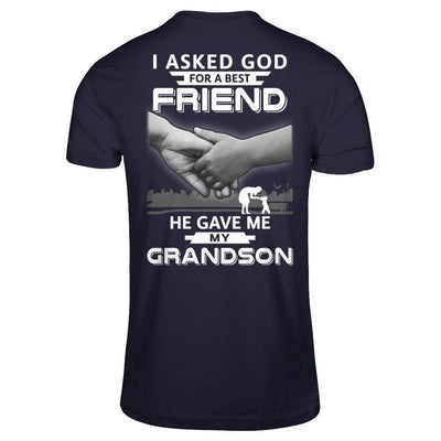 I Asked God For A Best Friend He Gave Me My Grandson-T-Shirt & Hoodie-Premium T-Shirt-Midnight Navy