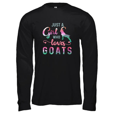 Just A Girl Who Loves Goats Goat Lover-T-Shirt & Tank Top-Long Sleeve T-Shirt-Black