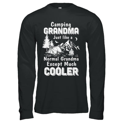 Camping Grandma Except Much Cooler-T-Shirt & Hoodie-Long Sleeve T-Shirt-Black