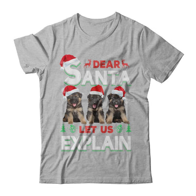 Dear Santa Funny German Shepherd Puppies Christmas Gift-T-Shirt & Hoodie-Premium T-Shirt-Heather Gray