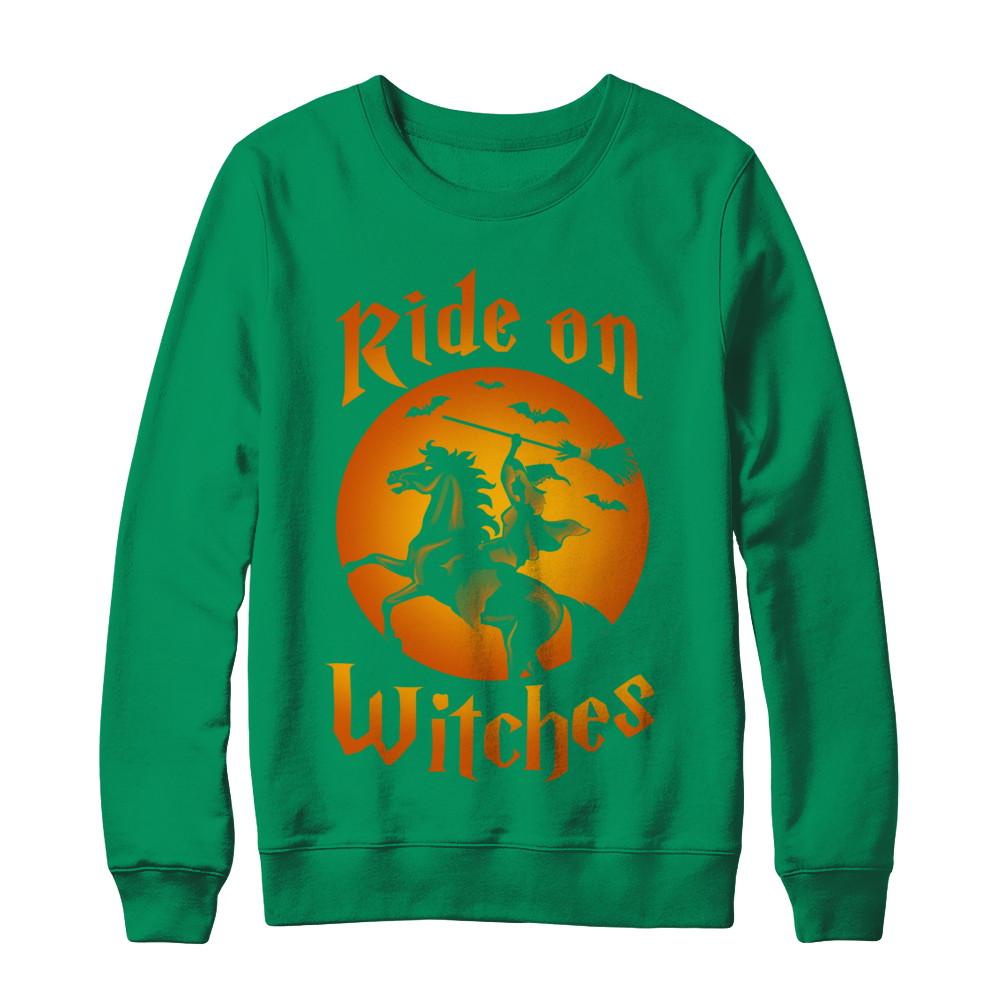 Ride On Witches-T-Shirt & Sweatshirt-Crewneck Sweatshirt-Irish Green