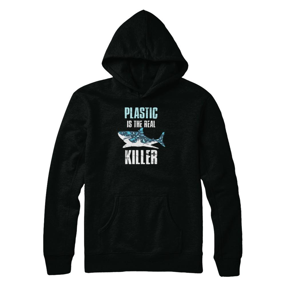 Plastic Is The Real Killer Save Ocean Quote-T-Shirt & Tank Top-Pullover Hoodie-Black