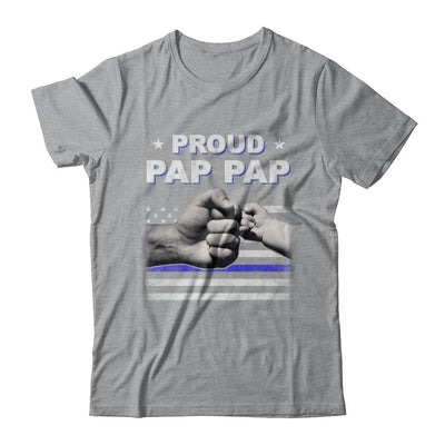 Proud Pap Pap Police Thin Blue Line Flag Fathers Day-T-Shirt & Hoodie-Classic T-Shirt-Sport Grey