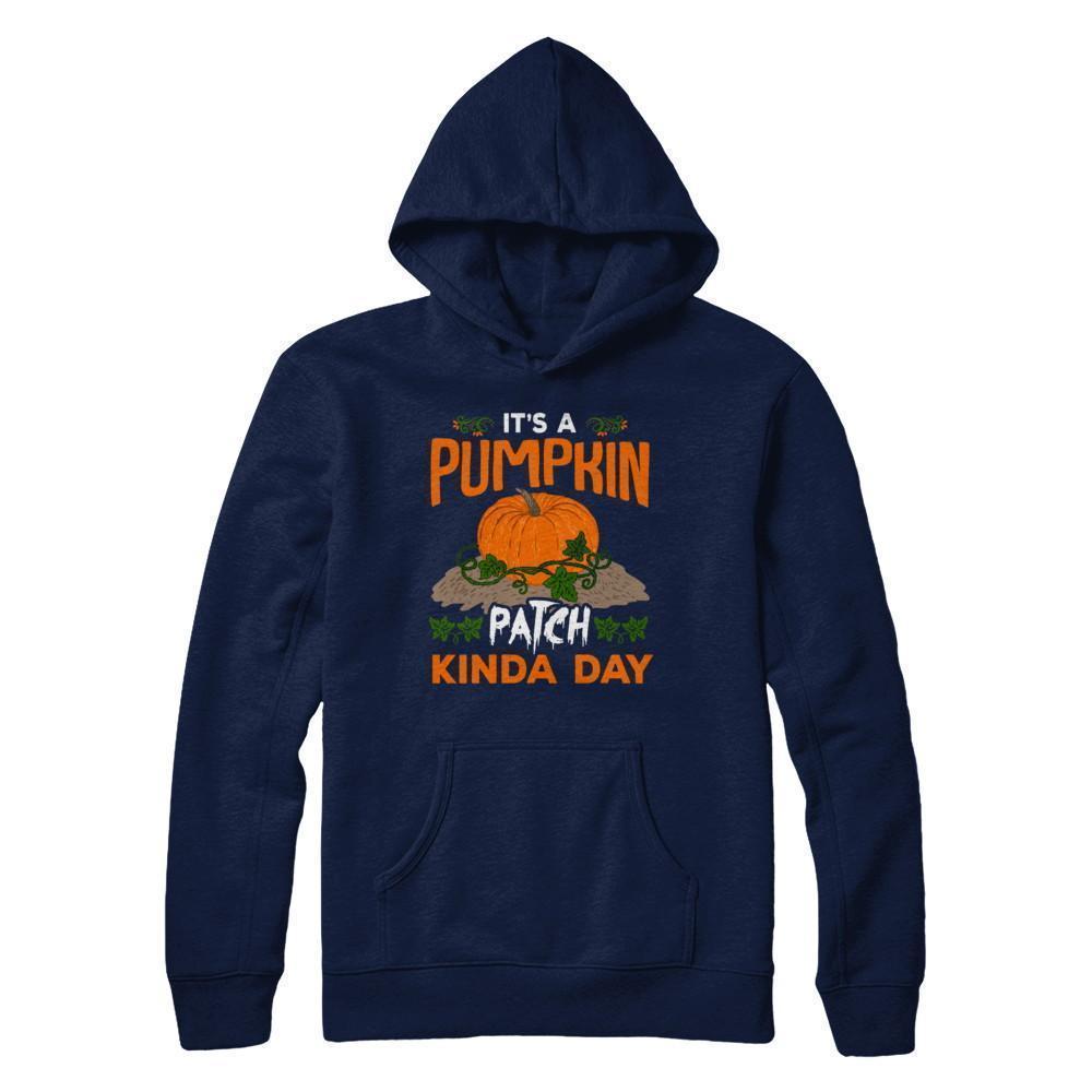 It's A Pumpkin Patch Kinda Day-T-Shirt & Sweatshirt-Pullover Hoodie-Navy