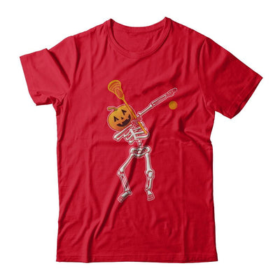 Halloween Dabbing Skeleton Lacrosse-T-Shirt & Hoodie-Premium T-Shirt-Red
