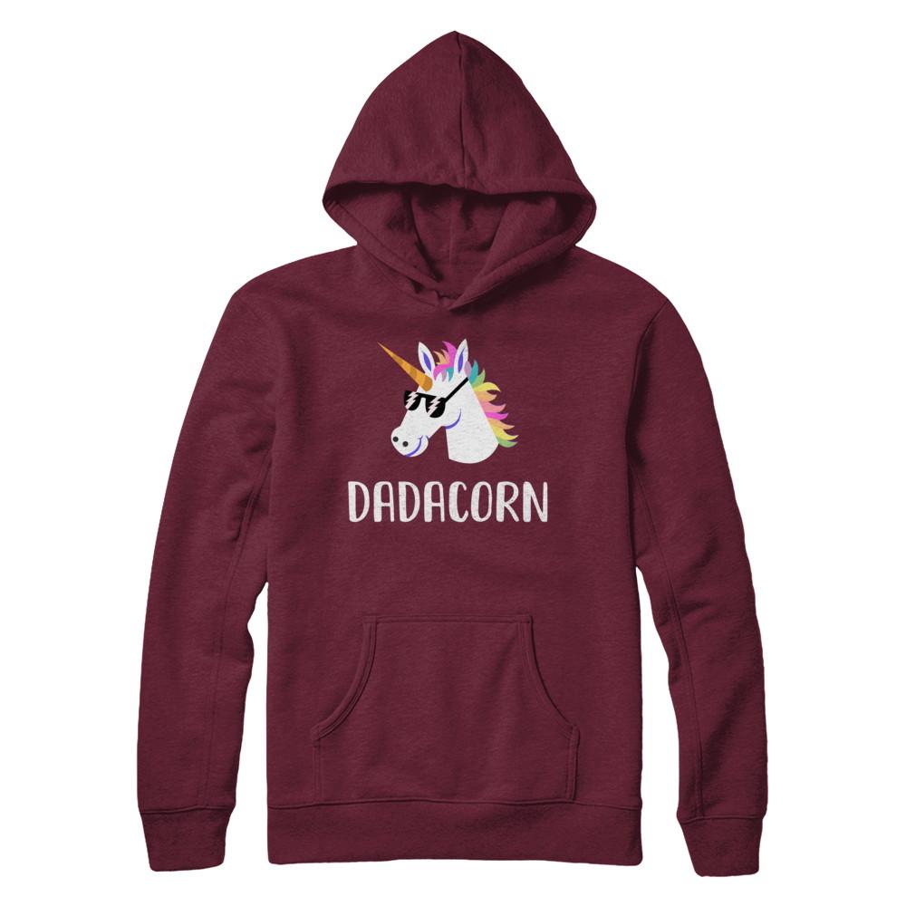 Unicorn Dad And Baby Dadacorn Daddy Fathers Day Gift-T-Shirt & Hoodie-Pullover Hoodie-Maroon