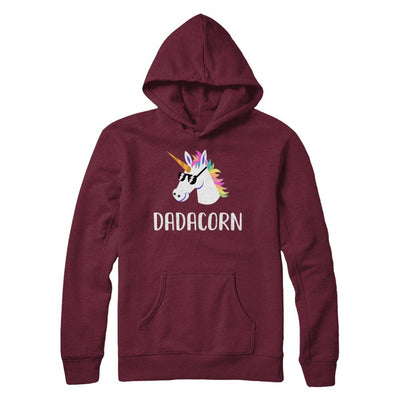 Unicorn Dad And Baby Dadacorn Daddy Fathers Day Gift-T-Shirt & Hoodie-Pullover Hoodie-Maroon
