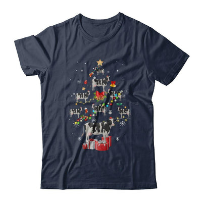 Farmer Cow Christmas Tree Decor Xmas Gift-T-Shirt & Sweatshirt-Classic T-Shirt-Navy