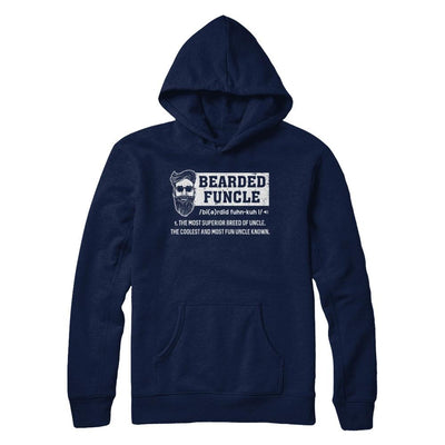 Bearded Funcle Funny Uncle Definition Beard-T-Shirt & Hoodie-Pullover Hoodie-Navy