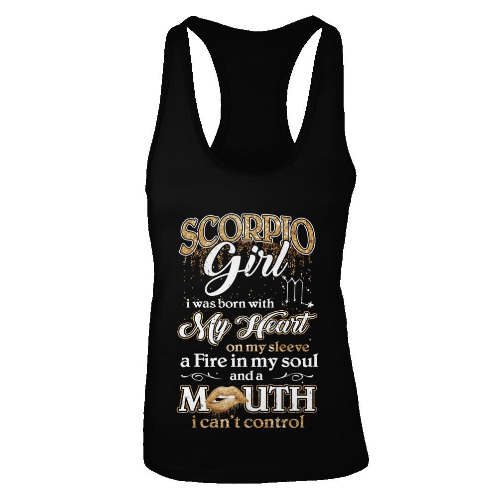 I'm A Scorpio Girl Lipstick October November Funny Zodiac Birthday-T-Shirt & Tank Top-Women's Ideal Racerback Tank-Black