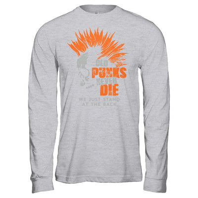 Old Punk Never Die We Just Stand At The Back-T-Shirt & Hoodie-Long Sleeve T-Shirt-Sport Grey