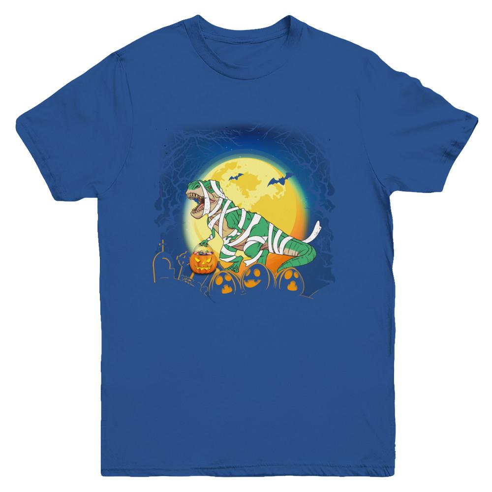 Halloween Pumpkin Dinosaur Gift For Kids Boys Girls Youth-Youth Shirt-Youth T-Shirt-Royal