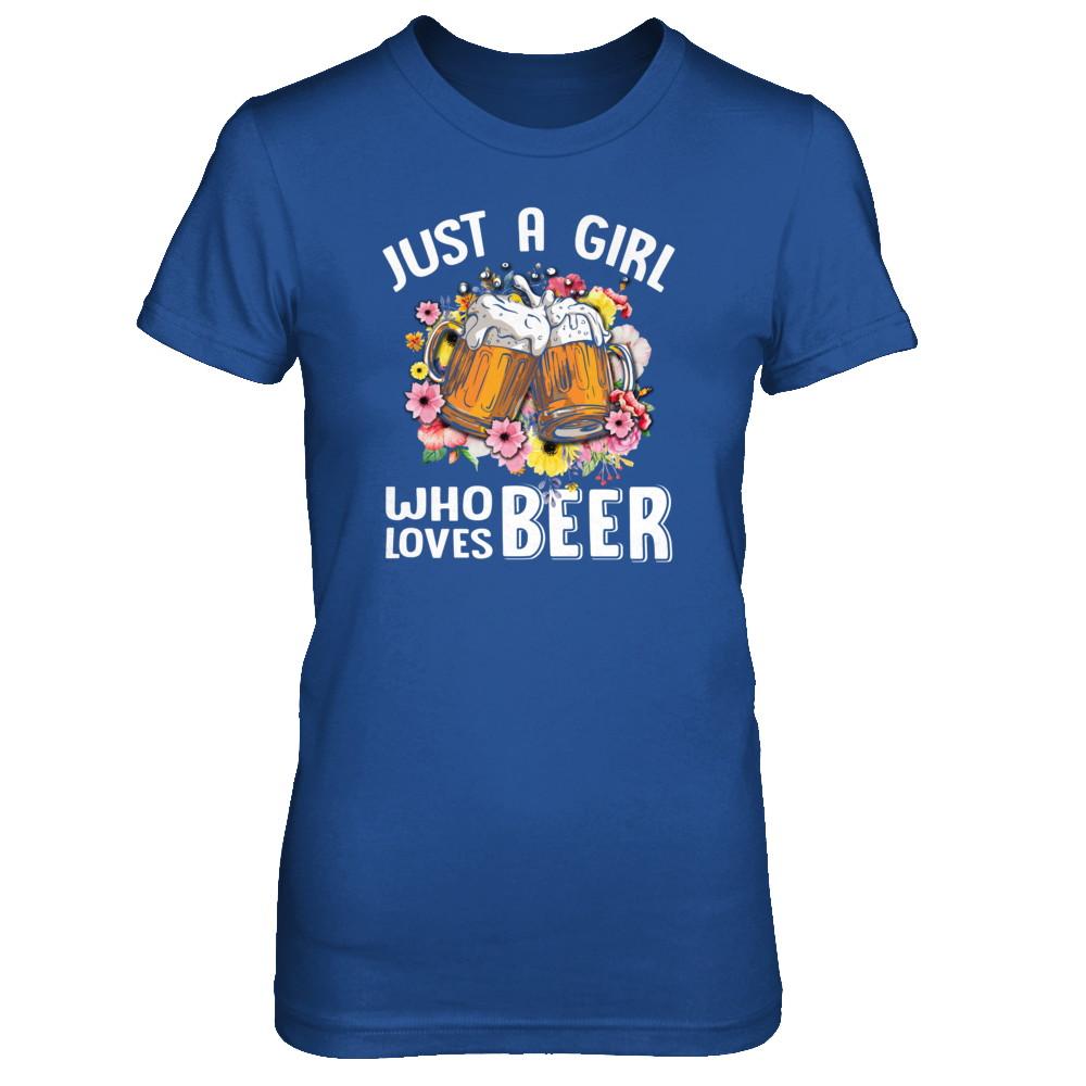 Just A Woman Who Loves Beer-T-Shirt & Tank Top-Women's T-Shirt-Royal