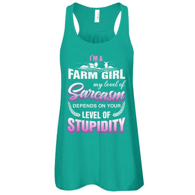 I'm A Farm Girl My Level Of Sarcasm-T-Shirt & Tank Top-Women's Flowy Racerback Tank-Kelly