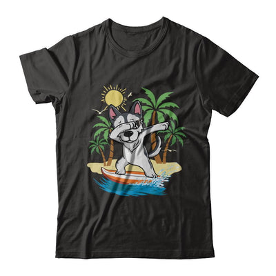 Summer Vacation Dabbing Husky Surfing Surfboard Gift-T-Shirt & Hoodie-Classic T-Shirt-Black