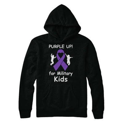 Purple Up For Month Of The Military Kids-T-Shirt & Hoodie-Pullover Hoodie-Black