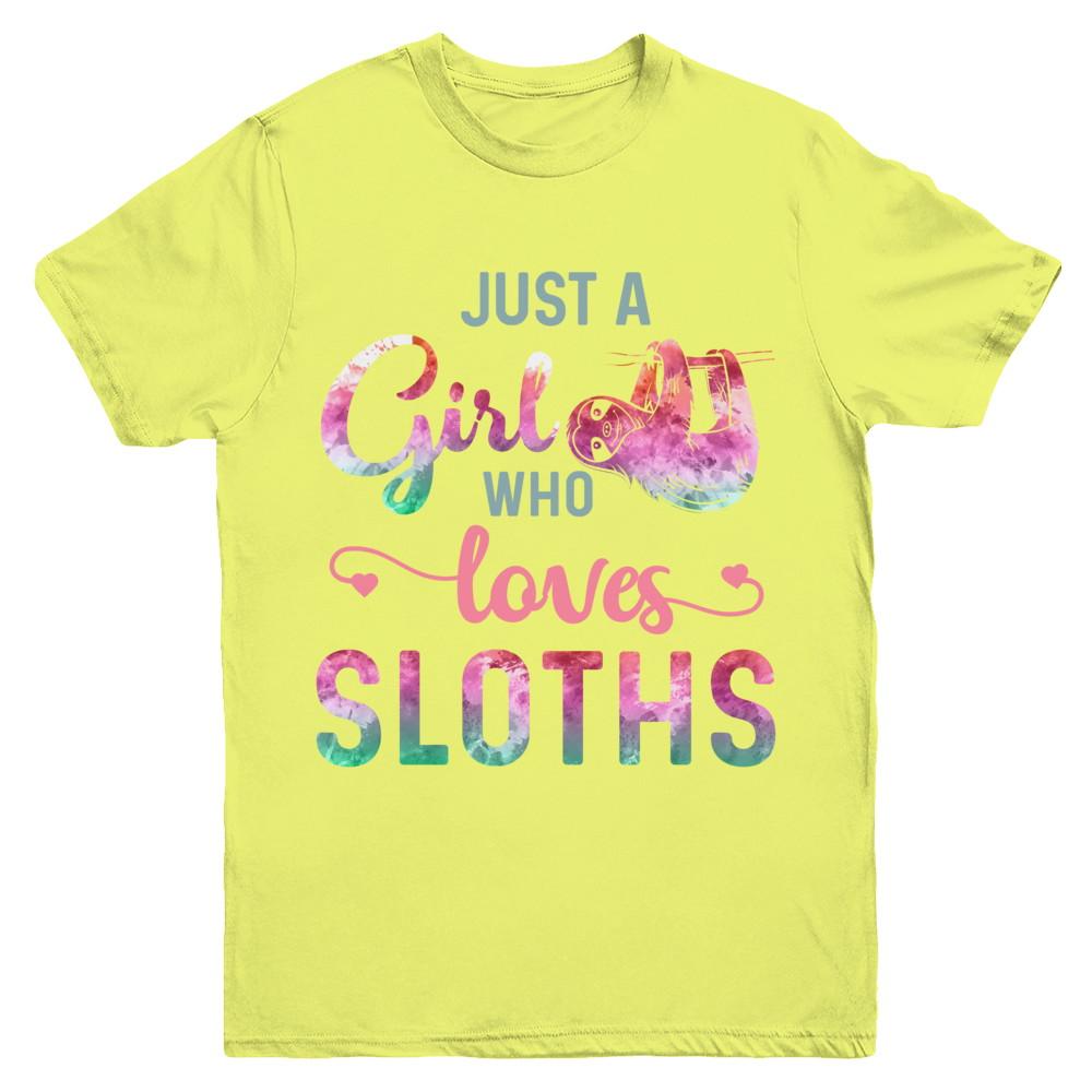 Just A Girl Who Loves Sloths Sloth Lover Youth-Youth Shirt-Youth T-Shirt-Daisy
