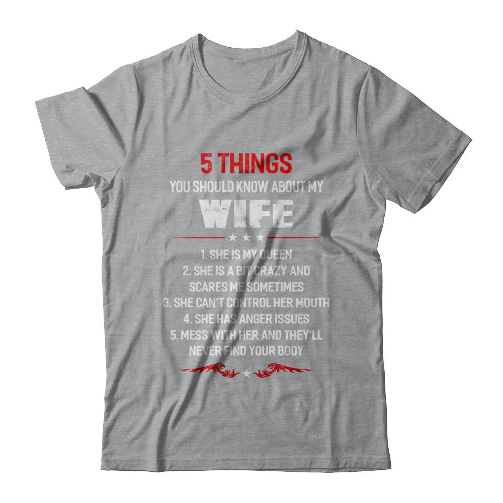 5 Things You Should Know About My Wife Husband-T-Shirt & Hoodie-Classic T-Shirt-Sport Grey