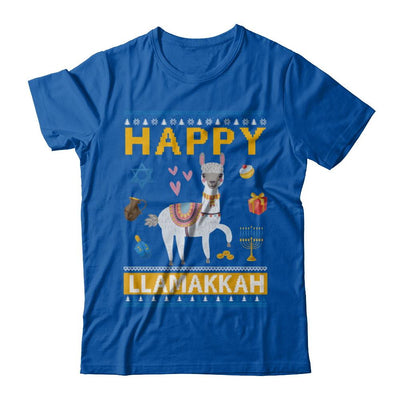 Happy Llama Llamakkah Hanukkah Ugly Sweater-T-Shirt & Sweatshirt-Premium T-Shirt-Royal
