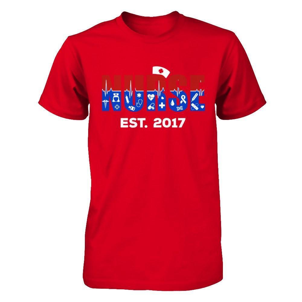 Nurses Est 2017 Graduation-T-Shirt & Hoodie-Premium T-Shirt-Red