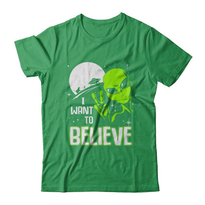 I Want To Believe Alien Ufo-T-Shirt & Hoodie-Premium T-Shirt-Kelly Green