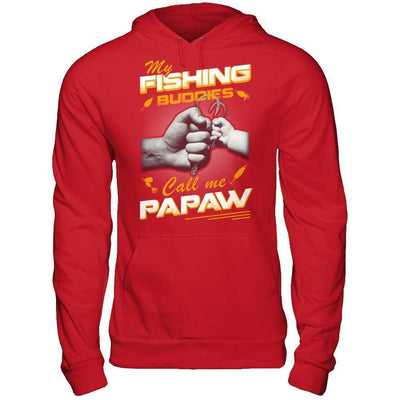 My Fishing Buddies Call Me Papaw-T-Shirt & Hoodie-Pullover Hoodie-Red