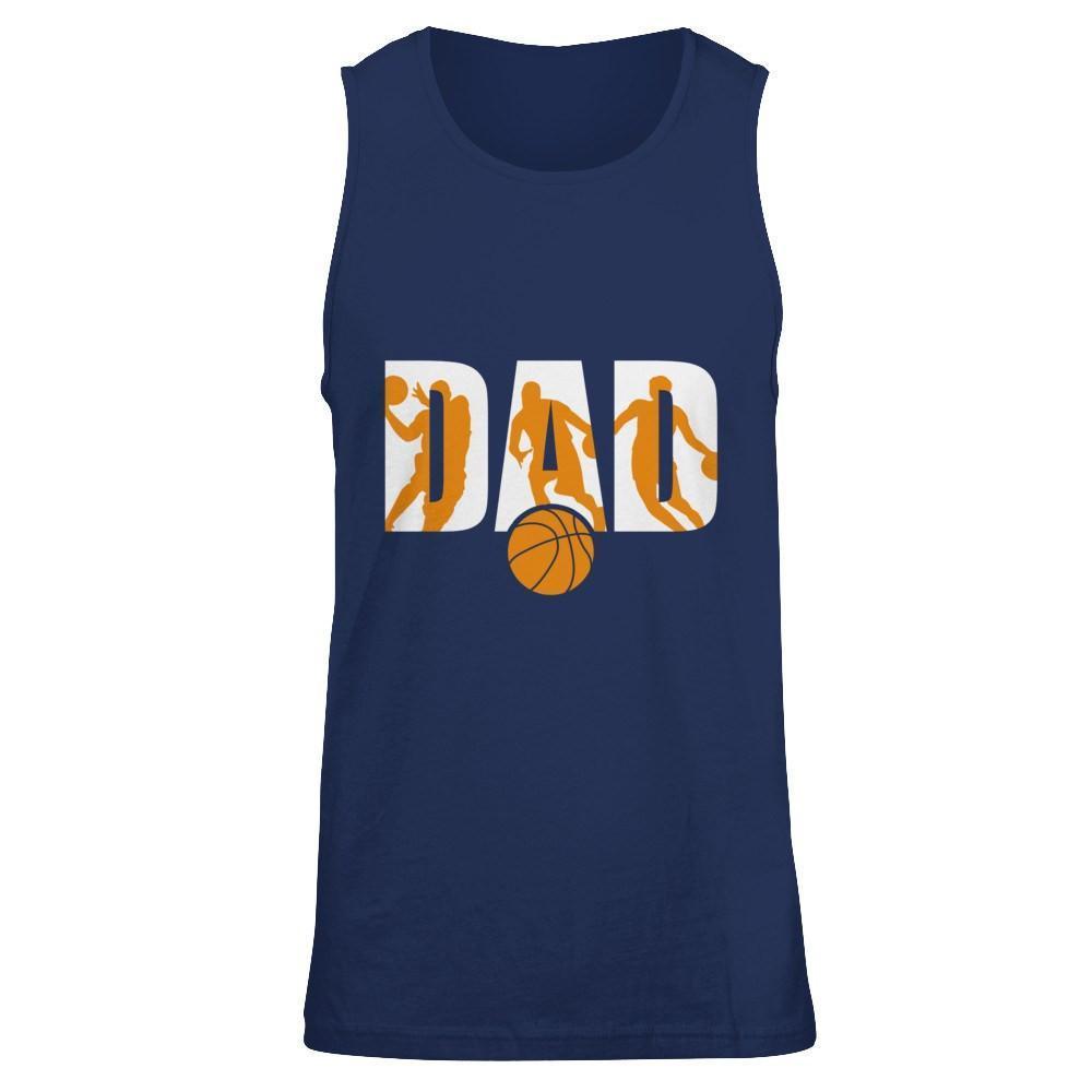 Basketball Dad Father's Day-T-Shirt & Hoodie-Unisex Tank-Navy