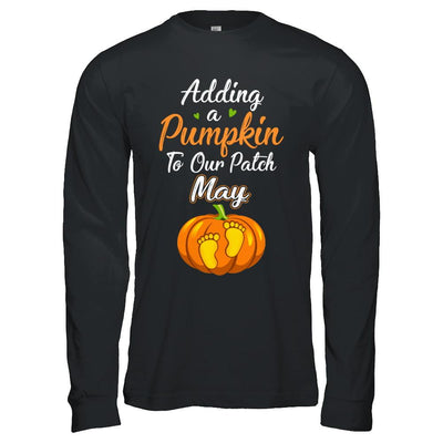 Halloween Pumpkin Pregnancy Mom Due Date In May 2021-T-Shirt & Hoodie-Long Sleeve T-Shirt-Black