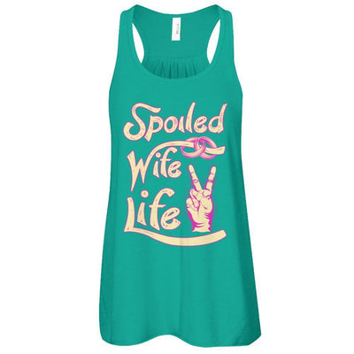 Spoiled Wife Life-T-Shirt & Tank Top-Women's Flowy Racerback Tank-Kelly