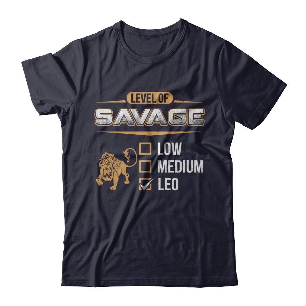 Level Of Savage Leo-T-Shirt & Hoodie-Premium T-Shirt-Midnight Navy