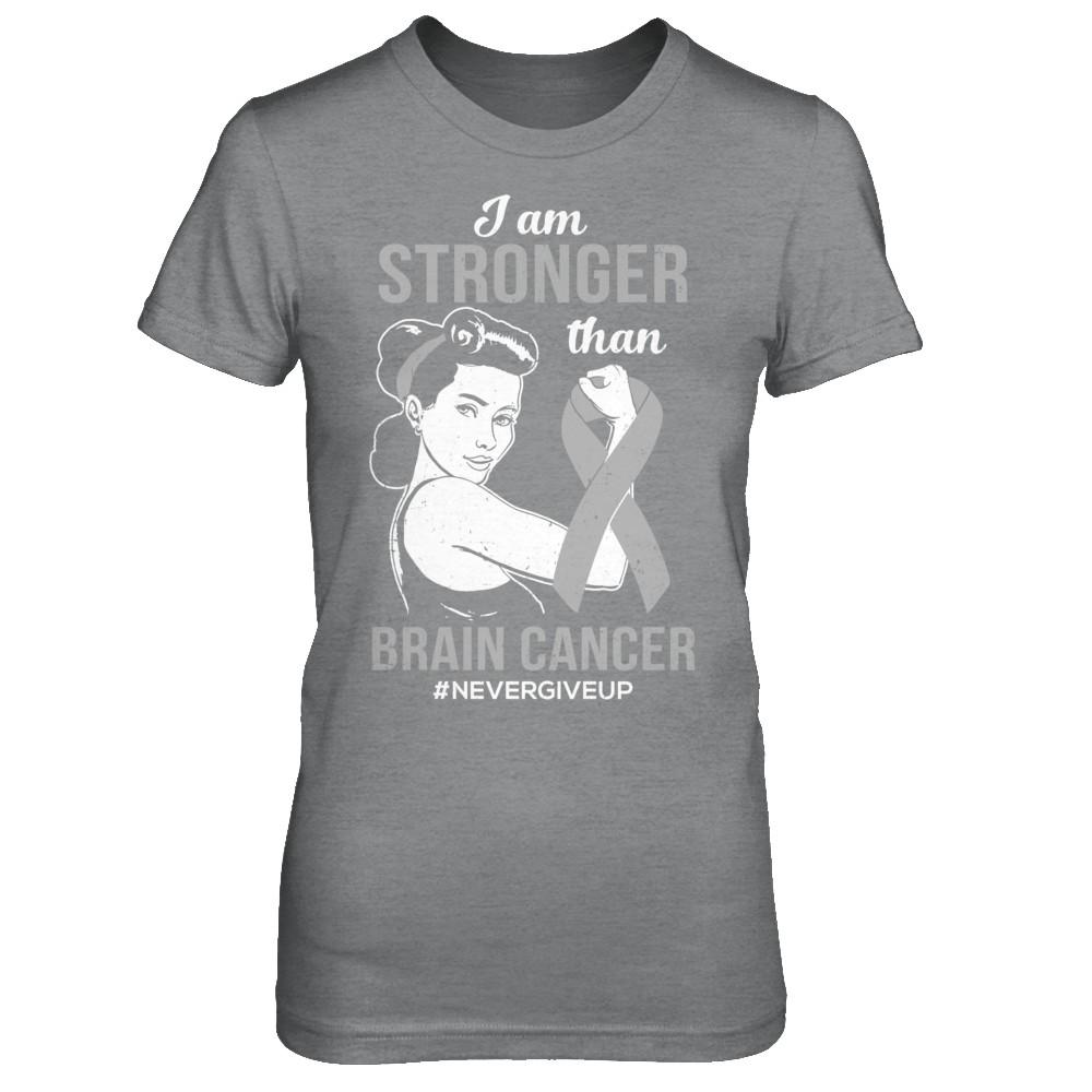 I Am Stronger Than Brain Cancer Awareness Support-T-Shirt & Hoodie-Women's T-Shirt-Sport Grey