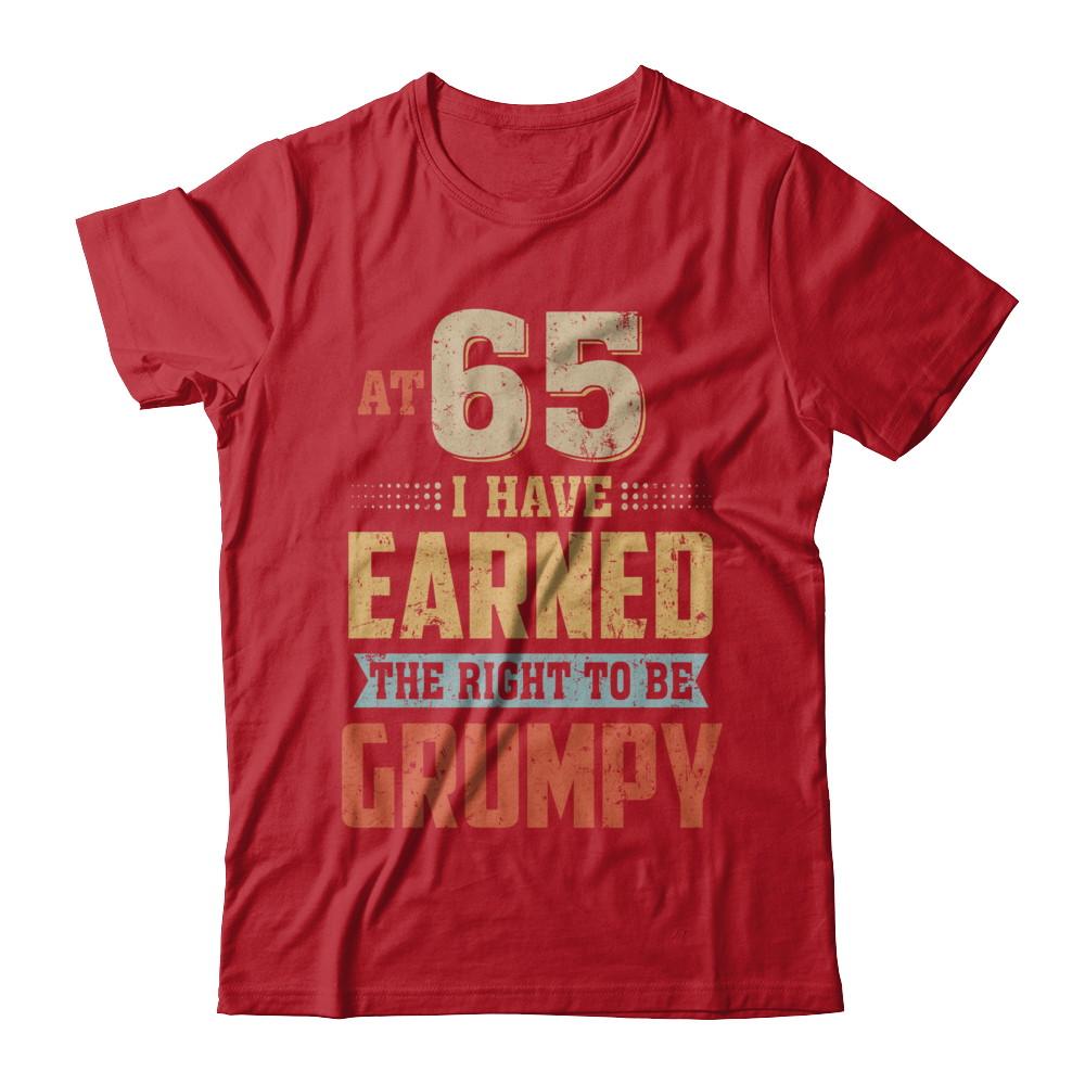 Vintage The Right To Be Grumpy 65th 1956 Birthday Gift-T-Shirt & Hoodie-Classic T-Shirt-Red