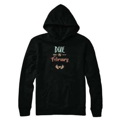 Due Date February 2021 Announcement Mommy Bump Pregnancy-T-Shirt & Tank Top-Pullover Hoodie-Black