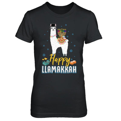 Funny Happy Llamakkah Hanukkah Llama-T-Shirt & Sweatshirt-Women's T-Shirt-Black