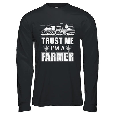 Trust Me I'm A Farmer Funny Farming-T-Shirt & Hoodie-Long Sleeve T-Shirt-Black