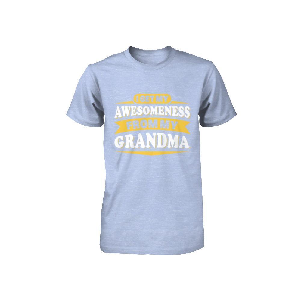 I Get My Awesomeness From My Grandma Youth-Youth Shirt-Youth T-Shirt-Blue Triblend