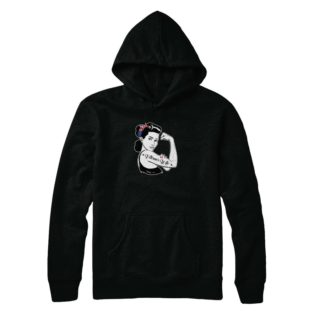 4Th Of July Veteran's Wife From Husband Army-T-Shirt & Tank Top-Pullover Hoodie-Black