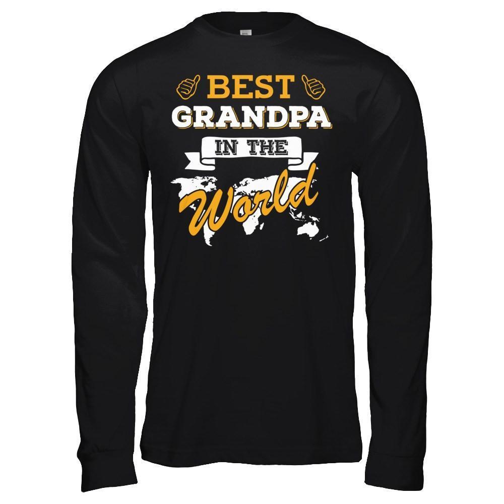 Best Grandpa In The World-T-Shirt & Hoodie-Long Sleeve T-Shirt-Black