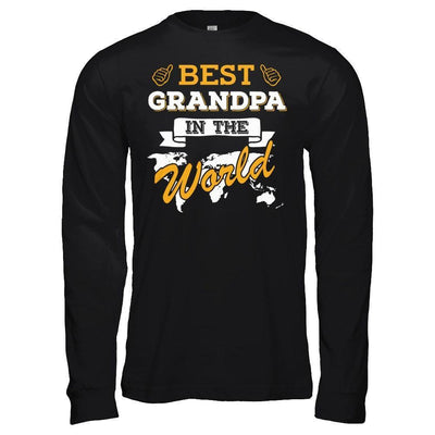 Best Grandpa In The World-T-Shirt & Hoodie-Long Sleeve T-Shirt-Black