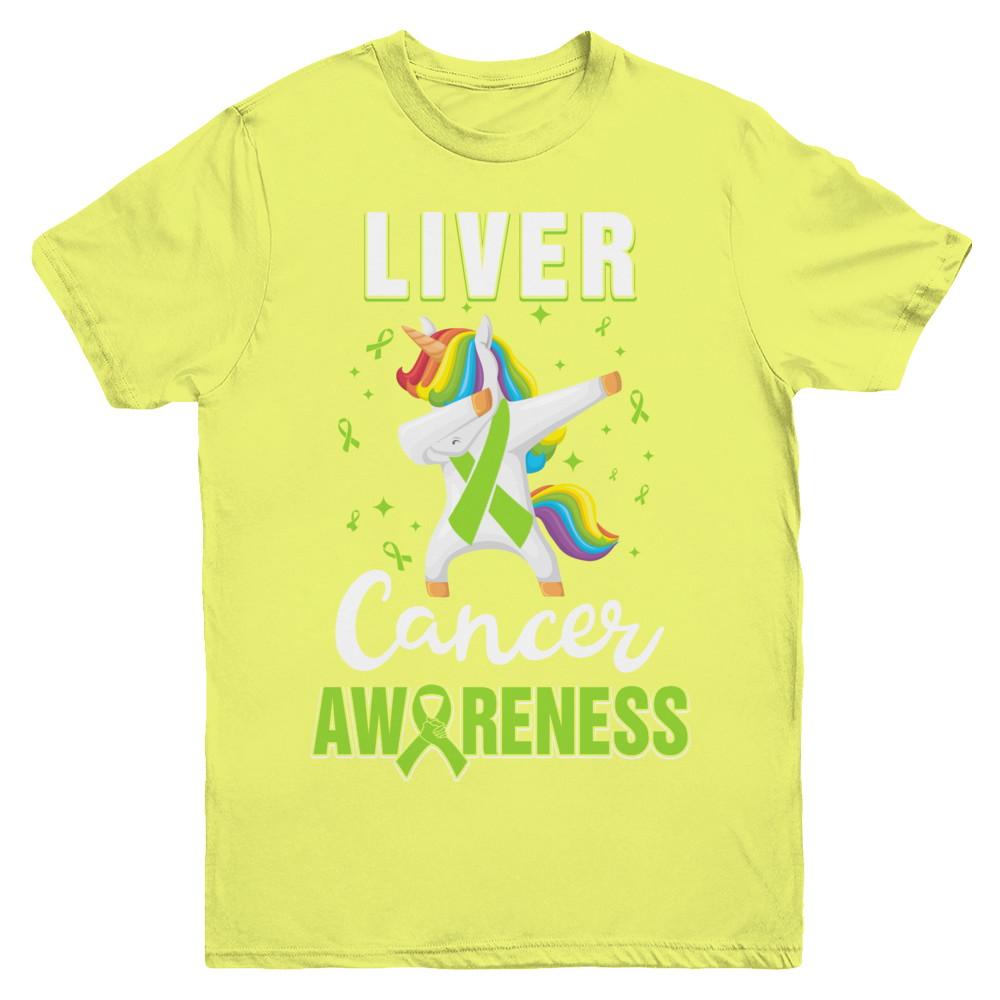 Inspirational Liver Cancer Awareness Unicorn Support Youth-Youth Shirt-Youth T-Shirt-Daisy