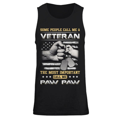 Some People Call Me Veteran The Most Important Call Me Paw Paw-T-Shirt & Hoodie-Unisex Tank-Black