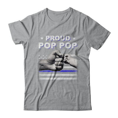 Proud Pop Pop Police Thin Blue Line Flag Fathers Day-T-Shirt & Hoodie-Classic T-Shirt-Sport Grey