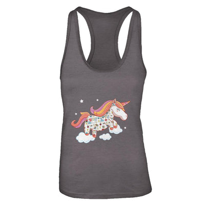 Tattooed Girl Unicorn Tattoos-T-Shirt & Tank Top-Women's Ideal Racerback Tank-Dark Grey