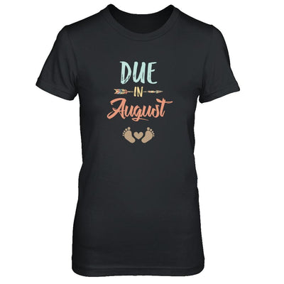 Due Date August 2021 Announcement Mommy Bump Pregnancy-T-Shirt & Tank Top-Women's T-Shirt-Black