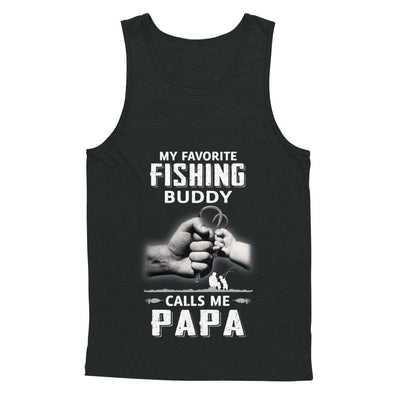 My Favorite Fishing Buddy Calls Me Papa Fish Fathers Day-T-Shirt & Hoodie-Unisex Tank-Black