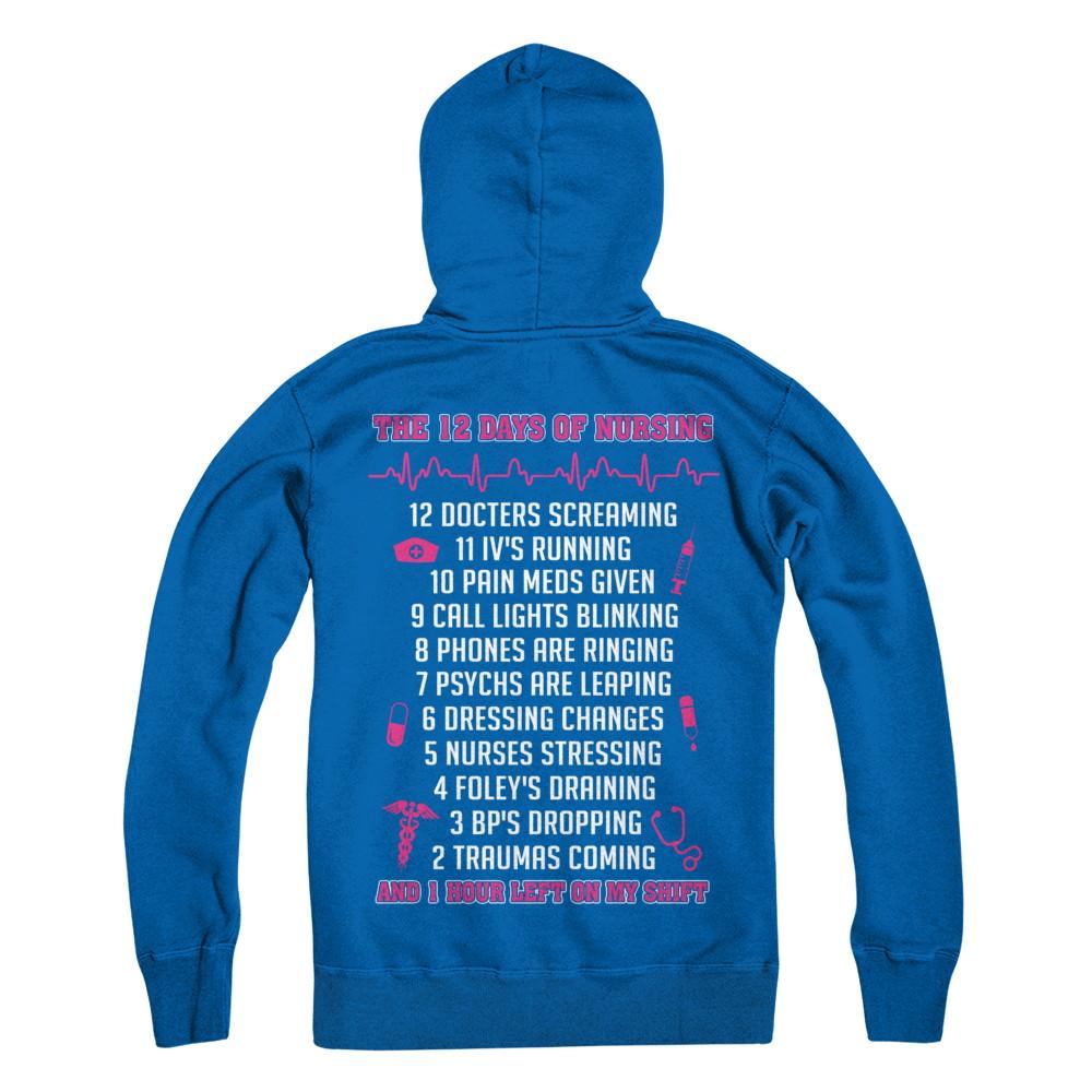 Nurse 12 Days Of Nursing Funny-T-Shirt & Sweatshirt-Pullover Hoodie-Royal
